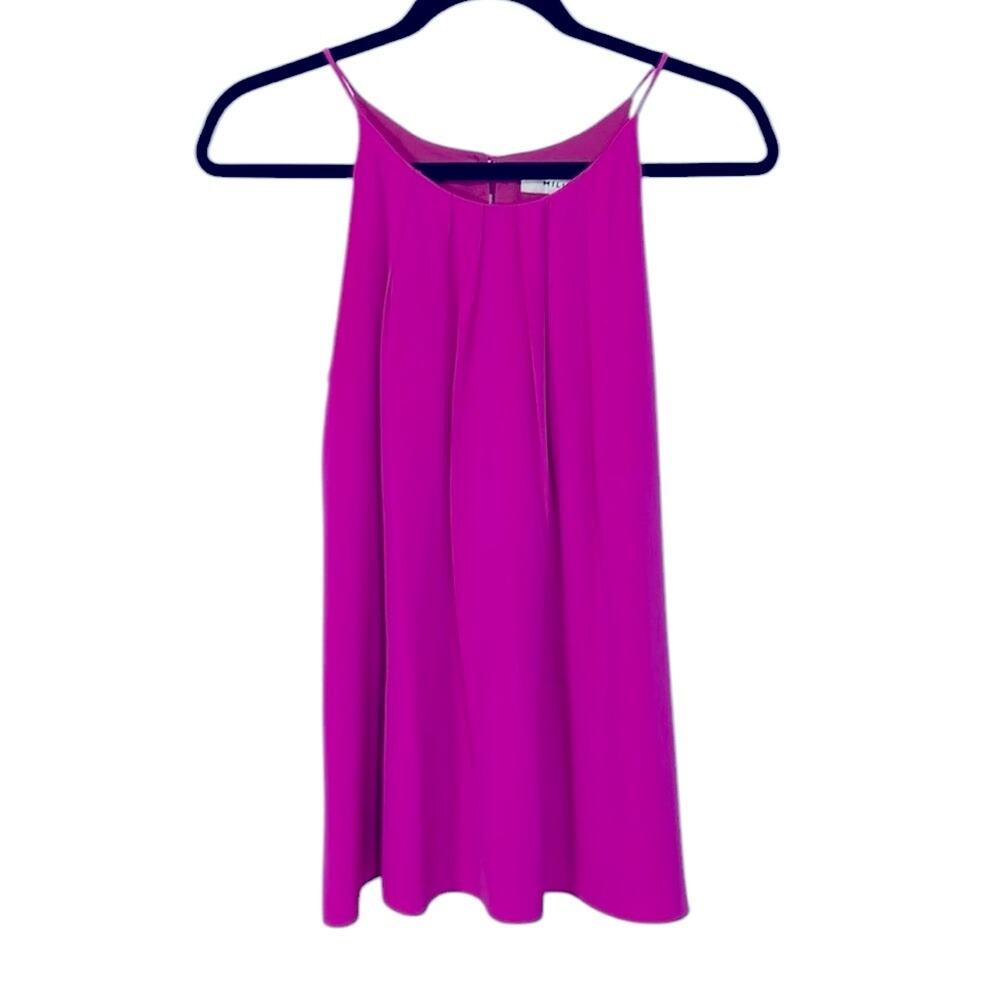 Milly Magenta Pleated Silk Camisole Women's Size 0 - Picture 3 of 8